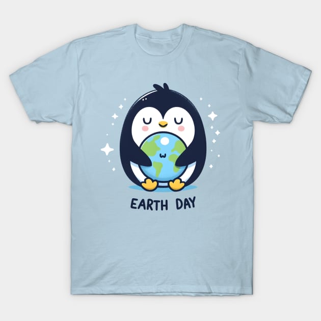 Earth Day Penguin T-Shirt by Rizstor